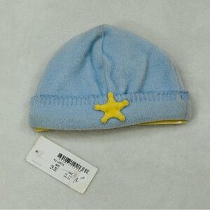 Toddler Baby Boys Blue Cuffed Winter Beanie Bonnet Hat Cap With Star